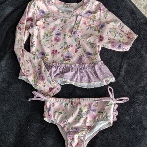 Cheeky Plum Pink and Purple Floral Swimwear